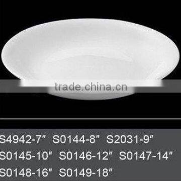 White ceramic plates--kinds of sizes