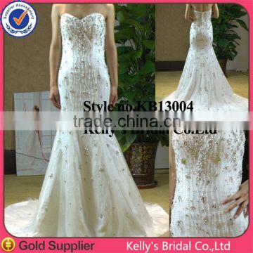 2015 mermaid more beaded bridal gown mother of the bride dress