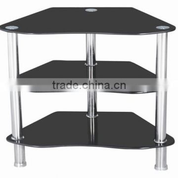 2016 NEW DESIGN LCD TV STAND CHEAPER GLASS TABLE BLACK GLASS LIVING ROOM STAND