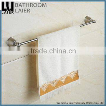 Contemporary Multi-Purpos Zinc Alloy Brush Nicked Bathroom Sanitary Items Wall Mounted Single Towel Bar