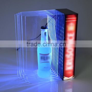 2016 hot sale custom acrylic drink display stand with LED lighting