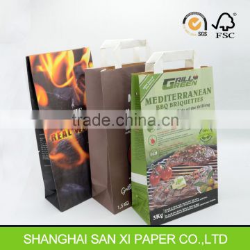 80g and 100g double layer kraft paper for coal packaging/BBQ charcoal bag