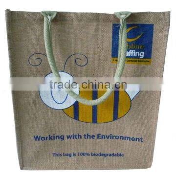 natural jute shopping bag