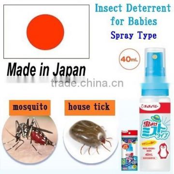 Japan Passed skin allergy test and No perfume, hypoallergenic, & uncolored best mosquito repellent spray for baby 40ml wholesale