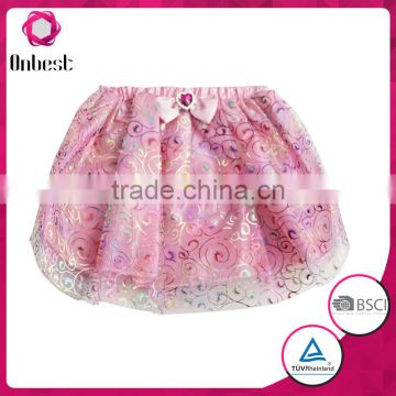 Popular Flower Printing Pink Tutu Skirt for girls fluffy prom dresses MPS1023