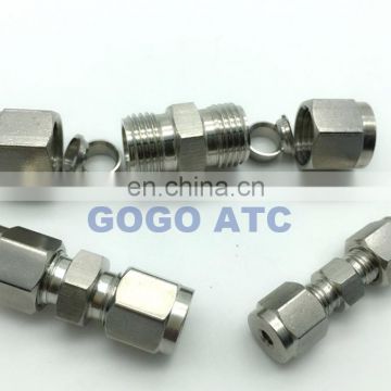 Quick coupler O.D 10 mm hard tube intermediate adapter joint SUS304 stainless steel bulkhead air tube fittings