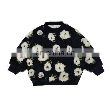 Girls hoodies autumn and winter new jacket children's clothing foreign style big flower sweater baby jacket spring and autumn