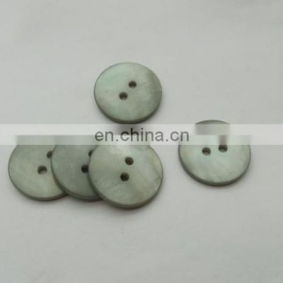 High Quality Round Dyeing Two Holes Grey Spray River Shell Button