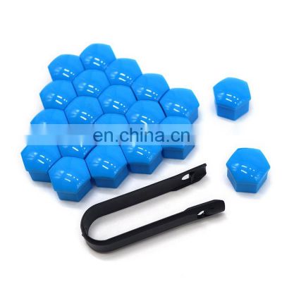 17mm Auto Parts Machinery Wheel Lug Bolt Nut Cover and Accessories Plastic Clip Nut 20pcs Nuts + 1 Tool Colorful High-quality