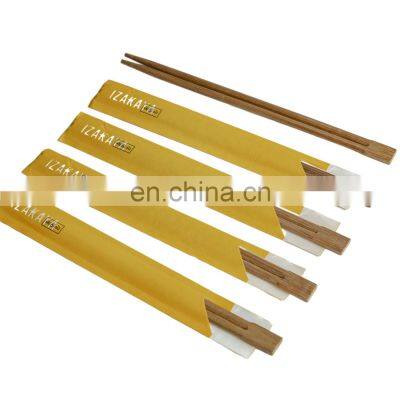 Disposable Carbonized Twins Bamboo 23CM Chopsticks with Customized Open Paper Sleeve