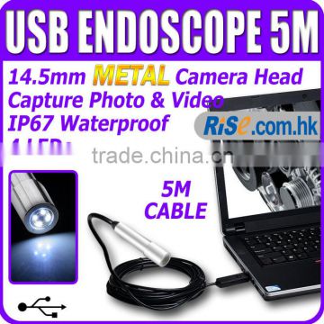 USB Waterproof Borescope Snake Scope 5M/7m/10m Cable Endoscope Inspection Metal Camera