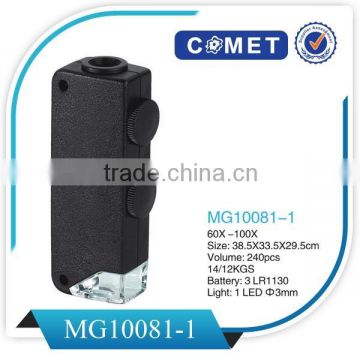 MG10081-1 Pocket Magnifier Digital Microscope LED Loupe 60X 100X