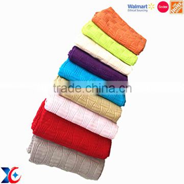 Boya fashion Sedex approved custom mink cotton knitted disposable airline blanket