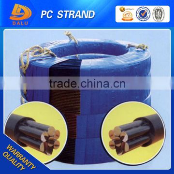 Post-tension 12.7mm / 15.2mm unbonded pc steel strand made in china