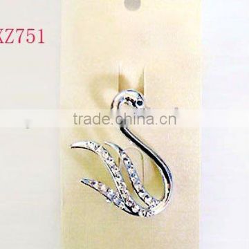 custom wedding mini swan anilmal rhinestone brooch pins for dress