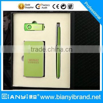 Cheap Electronic Mini Powerbank Promotion Gift with 4GB USB and pen