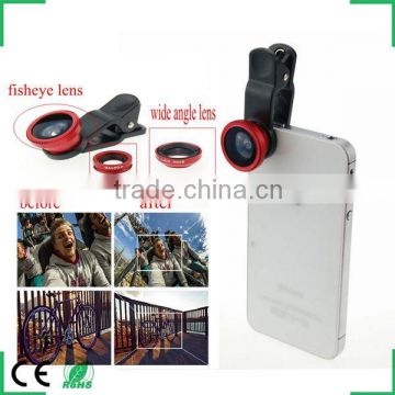 Wholesale 3 in 1 Lens Photo Clip Kit Set Fisheye Lens Wide Angle Micro Lens For Mobile Phone