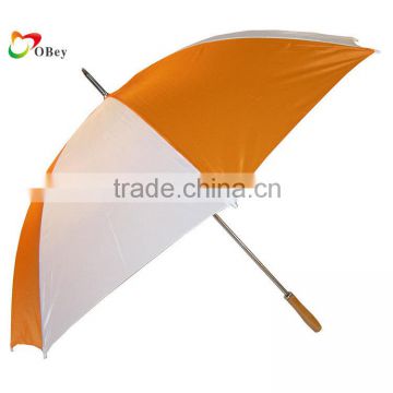 Brand new orange/white 8 ribs single canopy windproof golf umbrella