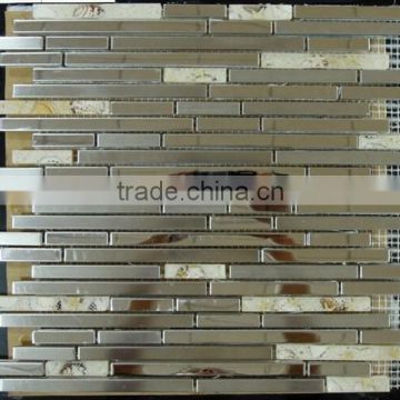 Strip luxurious stainless steel like mirror tile mosaic style for ceilings