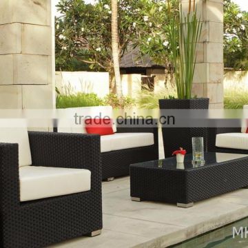 Resin wicker synthetic rattan sofa-General use sofa outdoor furniture (1.2mm thickness Alu Frame, Power Coated Woven by Rattan,)