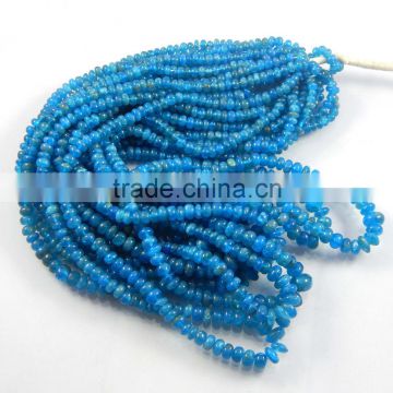 Top quality Blue Apatite smooth roundel Beads