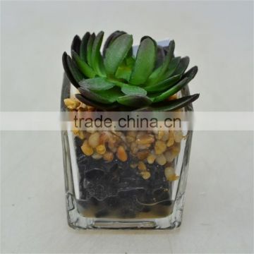 New Product Handmade Artificial Plant with Little Glass pot
