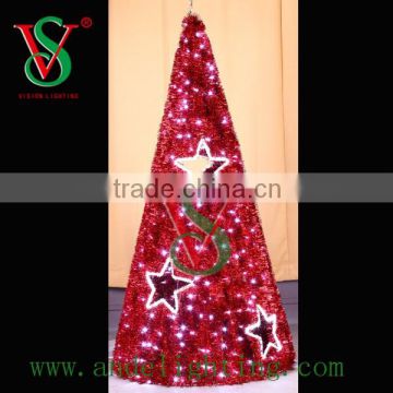 Fairy Christmas holiday decoration 3D cone tree garland motif light