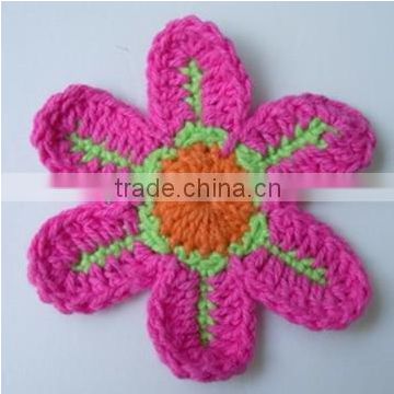apparel decorative crocheted flower handmade/red knitted flower wholesale