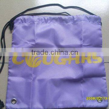 Customized brand printed polyester cheap drawstring bag