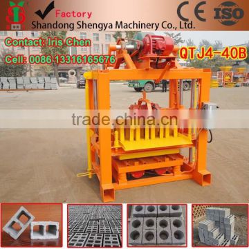 QTJ4-40 Vibrate electric model cement block making machine made in China with vedio in Youtube
