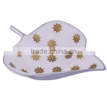 Finish Enamel Aluminum Fruit Bowl In Leaf Design