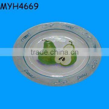 Handmade glazed ceramic oval shaped serving plates