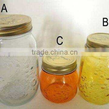 3 sizes high quality glass canning jar with tin lid