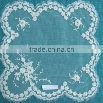 Top quality hand bead embroidery square lace tablecloth