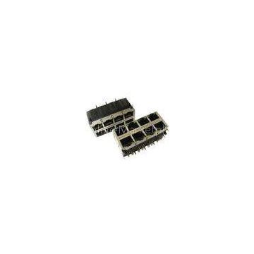 xDSL Modem Stacked RJ45 Magnetic , 10/100/1000M RJ45 PCB Connector 0811-2X4R-79-F
