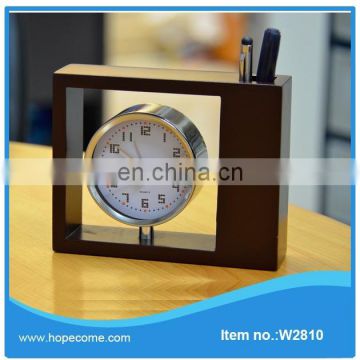 HOT SALE Wooden Clock With Penholder For Stationery Distributor