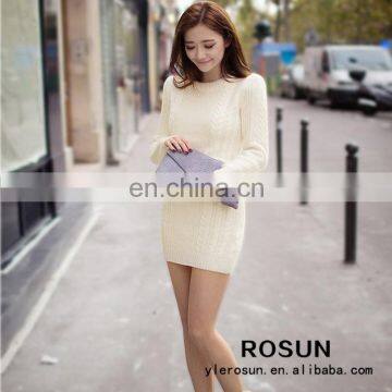 Woman clothing fashion knitted sweat suit tight pullover and skirt