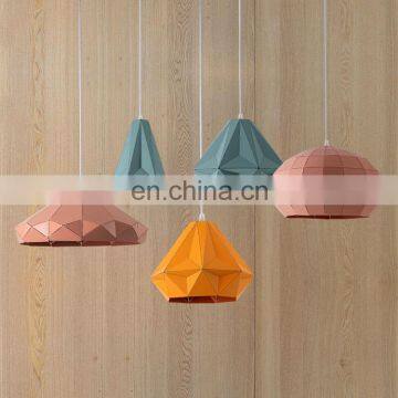 metal pendant lamp interior decor elegant lighting fixture modern style polygonal shaped handcrafted