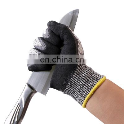 HYSAFETY High Dexterity Cut Level 5 Sandy Nitrile Gloves