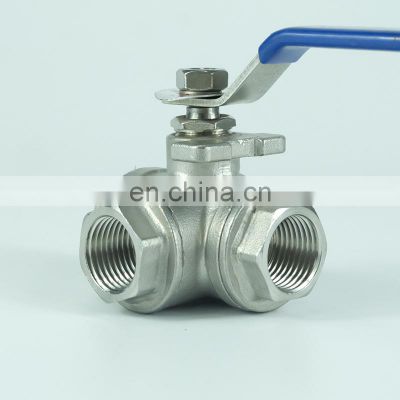 304 316L cf8m good price stainless steel ss 1/2in DN15 BSPT NPT pull handle manual water 3 way female thread ball valve