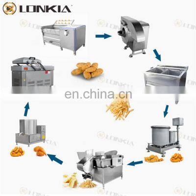 LONKIA Professional Factory Offer Industrial Potato Cutter French Fries Chips Production Line Cutting Machine