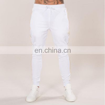 2021 Fashion OEM Clothing Men Jogger Pants Manufacturer High Quality White 100% Cotton Spandex / Cotton Pencil Pants Casual MID