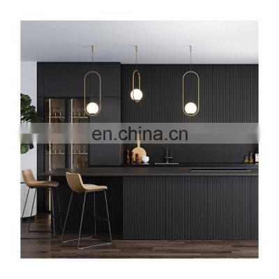 European Modern Luxury Black Lacquer Kitchen Cabinets designs