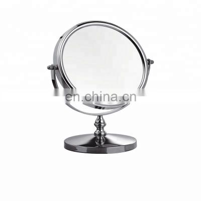 Hot Item Cosmetic Mirror Household Chromed Round Frame Cosmetic Mirror  15cm Short Arm Standing Tabletop Cosmetic Mirror