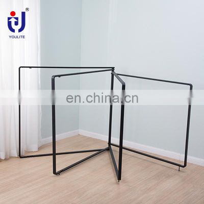 Mobile black garment rack low indoor clothes rail airer