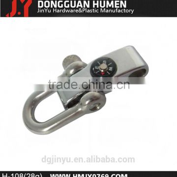 Metal alloy shackle, d ring shackle with compass