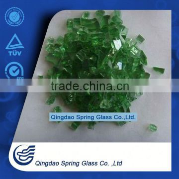 Crushed Dark Green Glass Qingdao