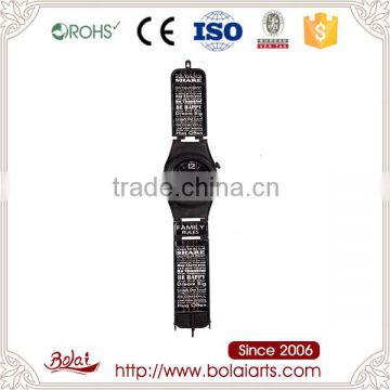 Big wrist watch design black long watch band decorative clock for wall