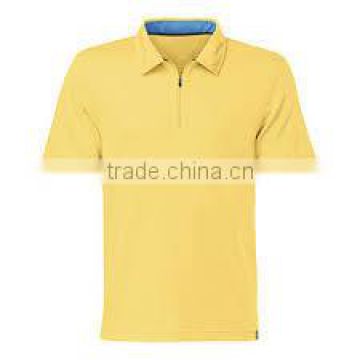 100% Polyeser Micro Custom Men Short Sleeve Yellow Polo Shirt with Royal Blue Neckline