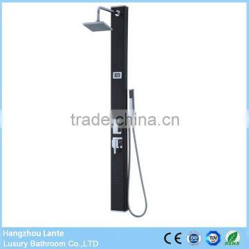 Black Body Massage Shower Panel with Temperature Display